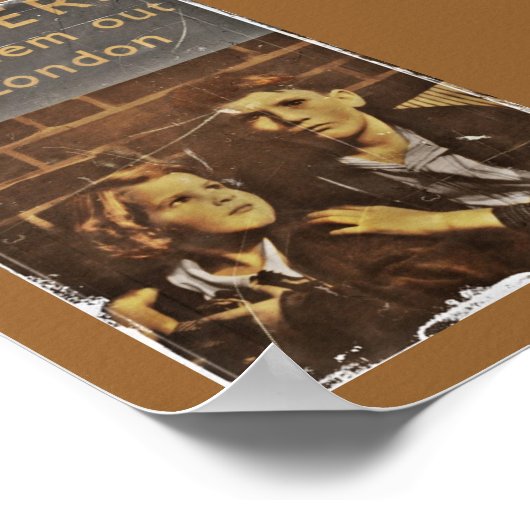 Öffentlicher Dienst "Kinder während Blitz" Poster (Ecke)