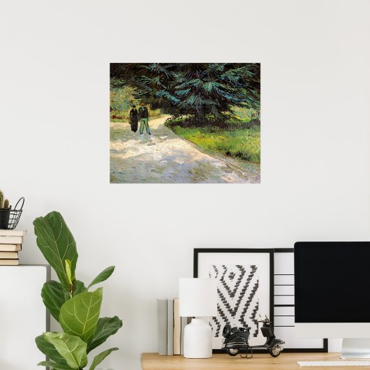 Öffentlicher Garten mit Couple von Vincent van Gog Poster (Heimbüro)