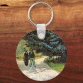 Öffentlicher Garten mit Couple von Vincent van Gog Schlüsselanhänger (Vorderseite)