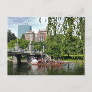 Öffentlicher Garten Swan Boat Boston Postcard Feiertagspostkarte