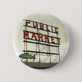 Öffentlicher Markt in Seattle, WA Button (Vorderseite)