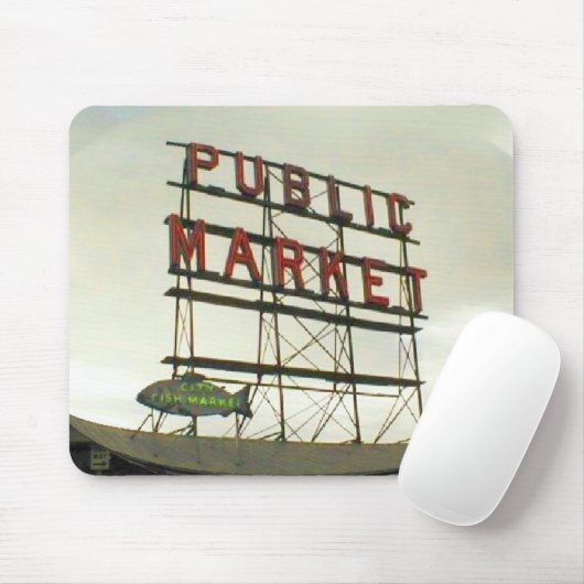 Öffentlicher Markt in Seattle, WA Fish Bowl View Mousepad (Mit Mouse)