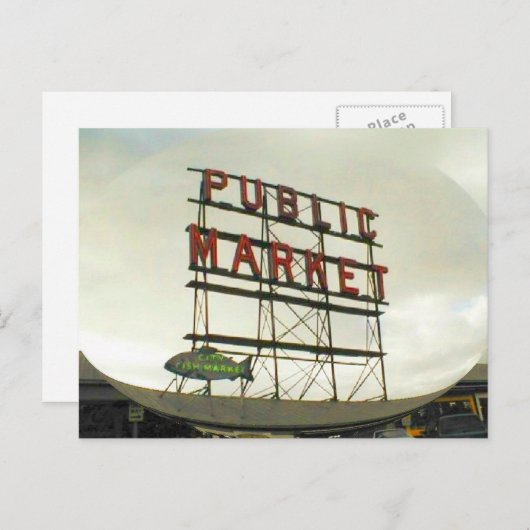 Öffentlicher Markt in Seattle, WA Fish Bowl View Postkarte (Vorne/Hinten)