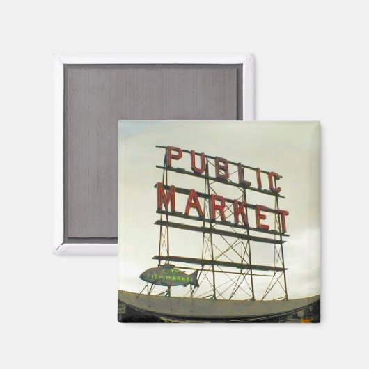 Öffentlicher Markt in Seattle, WA Magnet (Vorderseite/Rückseite)