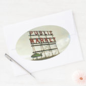 Öffentlicher Markt in Seattle, WA Ovaler Aufkleber (Umschlag)