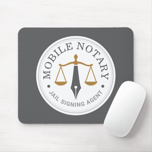 Öffentlicher Mobiler Notar Grau für individuelles  Mousepad (Mit Mouse)