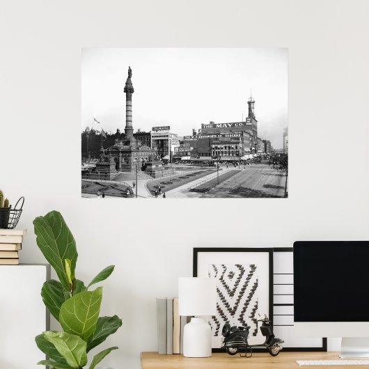 Öffentlicher Platz, Cleveland, 1900 Poster (Heimbüro)