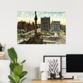 Öffentlicher Platz Cleveland Ohio 1910 Vintag Poster (Heimbüro)