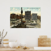 Öffentlicher Platz Cleveland Ohio 1910 Vintag Poster (Küche)