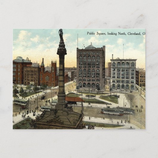 Öffentlicher Platz Cleveland Ohio 1910 Vintag Postkarte (Vorderseite)