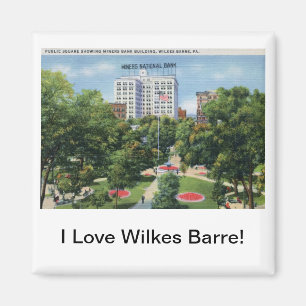 Öffentlicher Platz, Wilkes-Barre PA Vintage Magnet