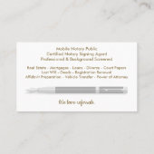 Öffentliches, benutzerdefinierbares mobiles Notar- Visitenkarte (Rückseite)