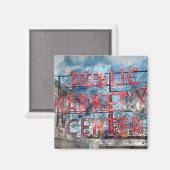 Öffentliches Marktzentrum in Seattle Magnet (Vorderseite/Rückseite)