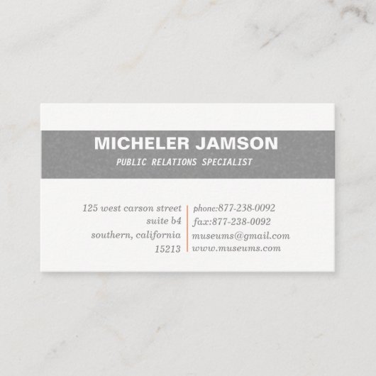 Öffentlichkeitsarbeit-Visitenkarten Visitenkarte (Vorderseite)