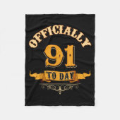 Offically 91 Years Old Today 91st Birthday Gift  Fleecedecke (Vorderseite)