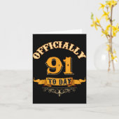 Offically 91 Years Old Today 91st Birthday Gift Karte (Gelbe Blume)