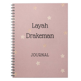 Office and School Pink Journal mit Gold Stars Notizblock