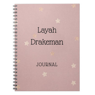 Office and School Pink Journal mit Gold Stars Notizblock