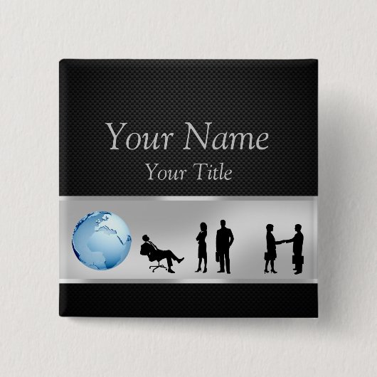 Office Business People World Globe - Schaltfläche Button (Vorderseite)