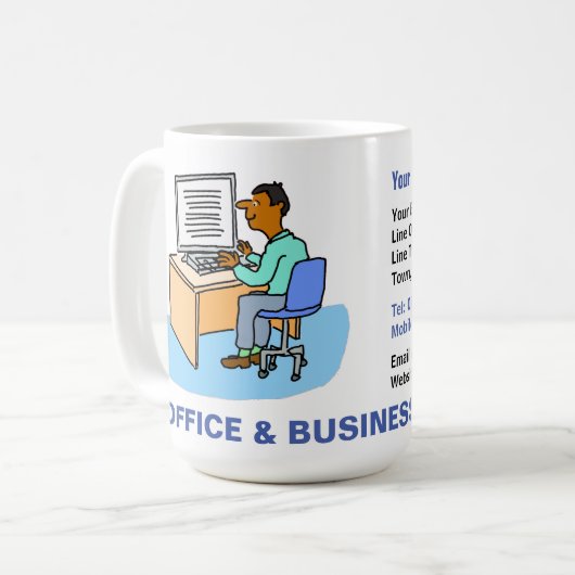 Office & Business Services mit asiatischen Männern Kaffeetasse (Vorderseite Links)