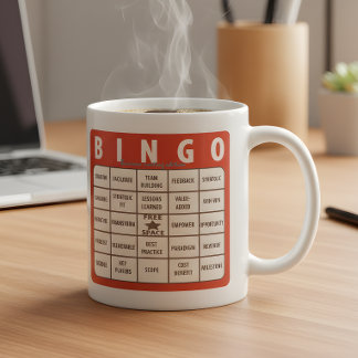 Office Buzzwords Bingo Novelty Kaffeetasse