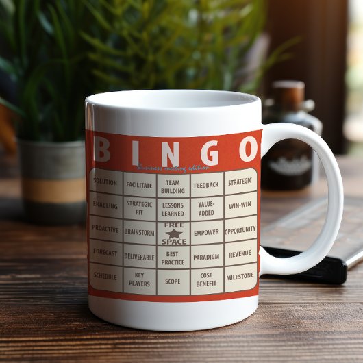 Office Buzzwords Bingo Novelty Kaffeetasse