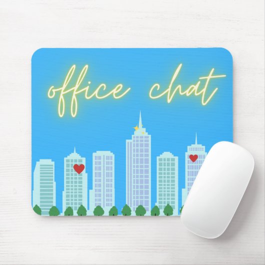 Office Chat Cityscape Blue Sky Mousepad (Mit Mouse)