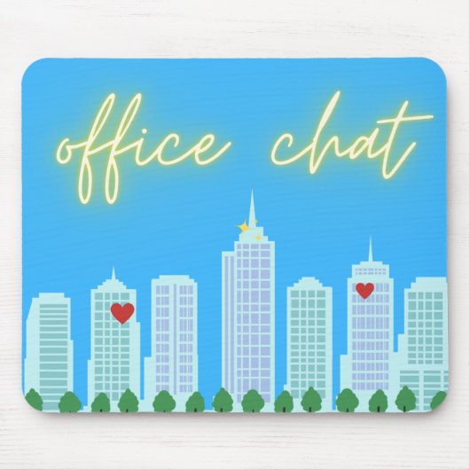 Office Chat Cityscape Blue Sky Mousepad (Vorne)
