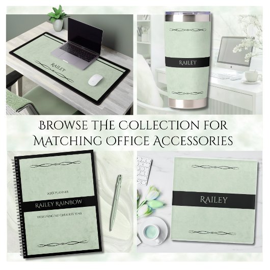 Office Chic Sage Green Desk Accessory Thermobecher