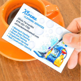 Office Commercial Cleaning Business Card Template Visitenkarte
