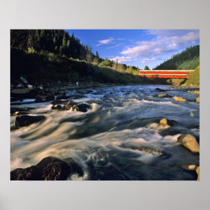 Office Covered Bridge, die längste in Oregon bei Poster