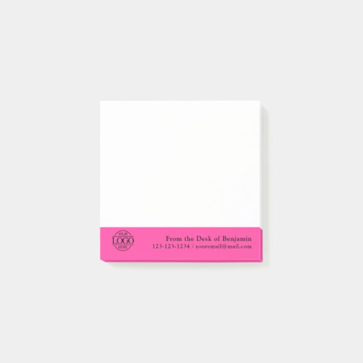 Office Custom Modern Simple Logo From the Desk of Post-it Klebezettel (Vorderseite)