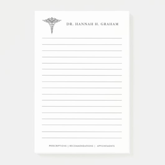 Office Customizable Lined Doktors Post-it Klebezettel (Vorderseite)