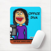 Office Diva Cartoon Mousepad (Mit Mouse)