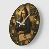 Office Funny Mona Lisa Desk Decor Gift Große Wanduhr (Winkel)