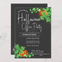 Office Halloween Einladungen Black Card