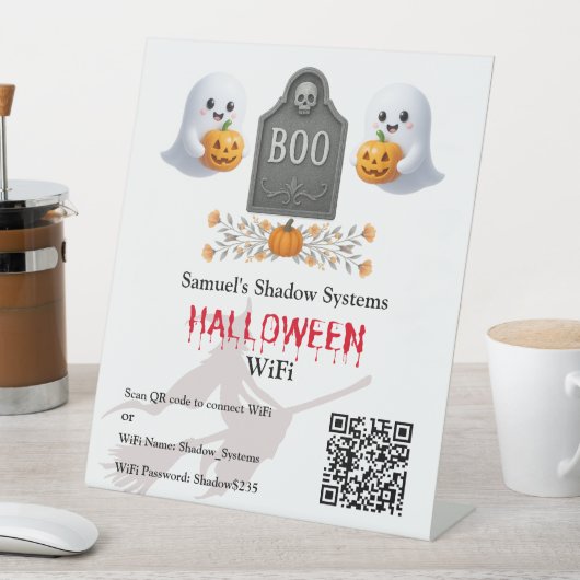 Office Halloween Wifi QR Code Scan zum Verbinden Sockelschild (In Situ)