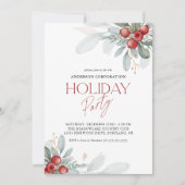 Office Holiday Party Elegante Winter Grüne Einladung (Vorderseite)