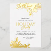 Office Holiday Party Fold Foil Greenery Folieneinladung (Vorderseite)