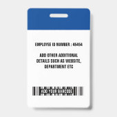 Office-ID-Karte des benutzerdefinierten Berufliche Ausweis (Rückseite)