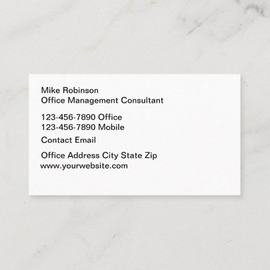 Office Management Real Anwesen Business Cards Visitenkarte (Rückseite)