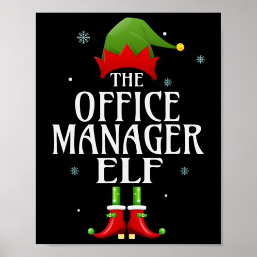 Office Manager Elf Xmas Matching Family Group Chri Poster (Vorne)
