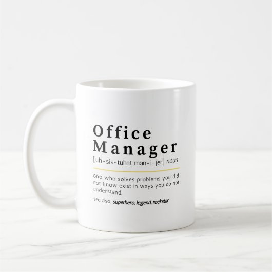 Office Manager Noun Definition Office Humor Kaffeetasse (Links)