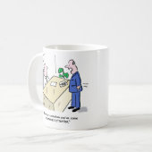 Office-Mitarbeiter wird erkannt. Funny Office Kaffeetasse (Vorderseite Links)