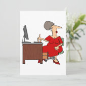 Office-Mitarbeiterin Einladung (Stehend Vorderseite)