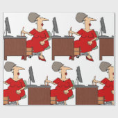 Office-Mitarbeiterin Geschenkpapier (Flach)