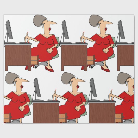 Office-Mitarbeiterin Geschenkpapier (Flach)