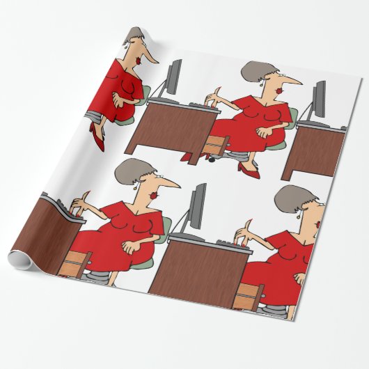 Office-Mitarbeiterin Geschenkpapier (Ungerollt)