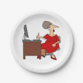 Office-Mitarbeiterin Pappteller (Vorderseite)