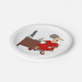 Office-Mitarbeiterin Pappteller (Schrägansicht)